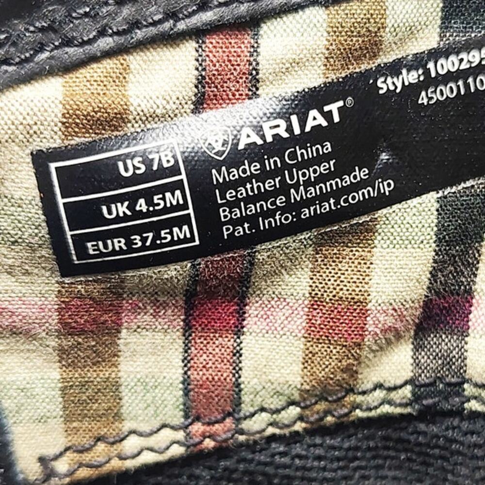 Ariat Shoes Womens 7 Savannah Boot Black Leather Zip Buckle Waterproof Western - Picture 8 of 10